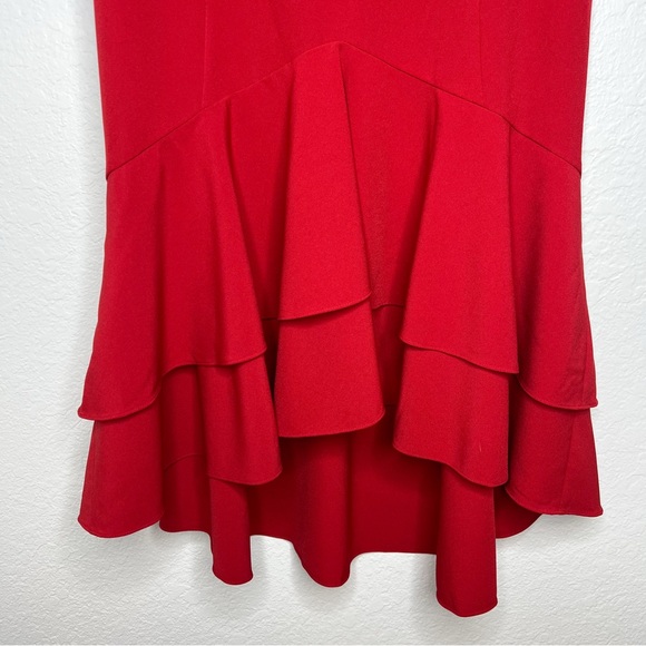 Boston Proper Red Ruffle Off the Shoulder Midi Dress size 14 Holiday Party - Picture 7 of 7